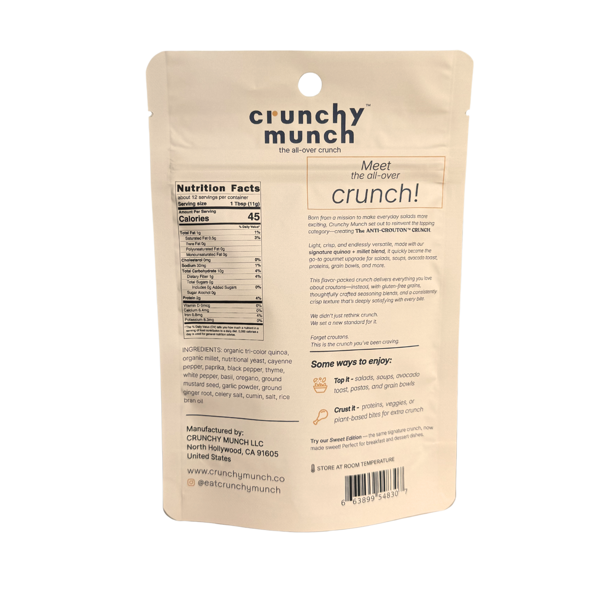 Close-up of Crunchy Munch Original superfood crunch topping